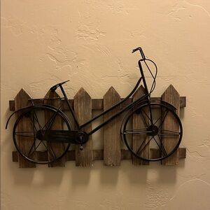 Vintage Bicycle Wall Art with Brown and Black Accents